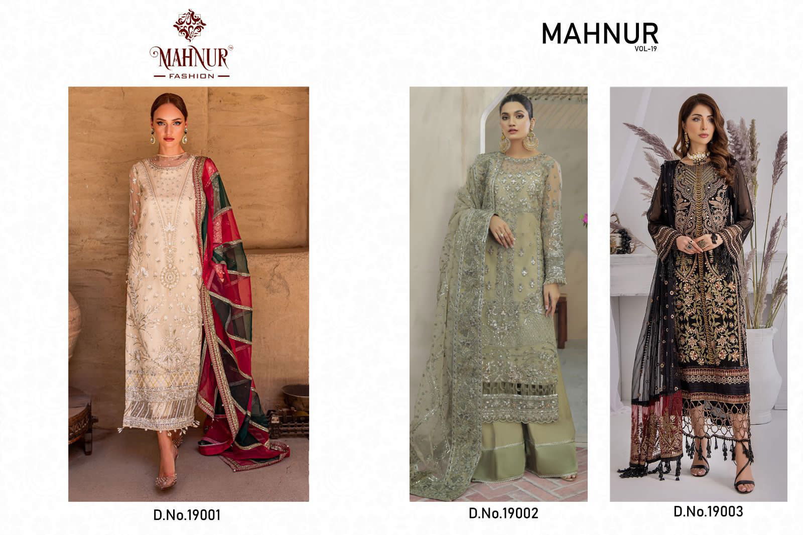 Mahnur Vol 19 Heavy Georgette Wholesale Pakistani Salwar Suits Catalog